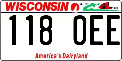 WI license plate 118OEE