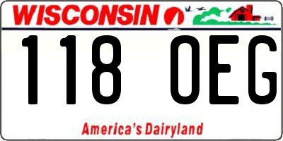 WI license plate 118OEG