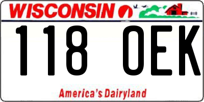 WI license plate 118OEK