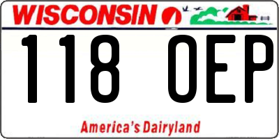 WI license plate 118OEP