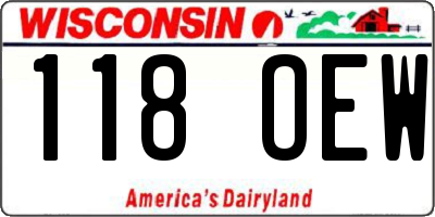 WI license plate 118OEW