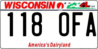 WI license plate 118OFA