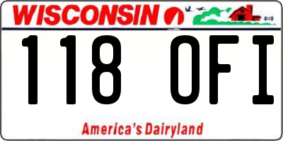 WI license plate 118OFI