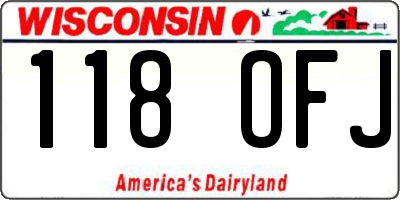 WI license plate 118OFJ