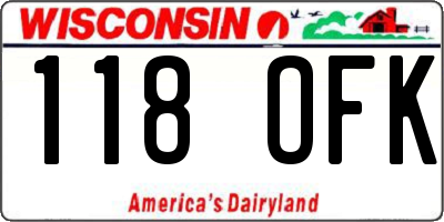 WI license plate 118OFK