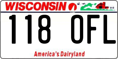 WI license plate 118OFL