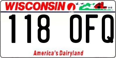 WI license plate 118OFQ