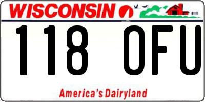 WI license plate 118OFU