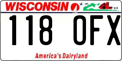 WI license plate 118OFX