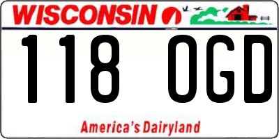 WI license plate 118OGD