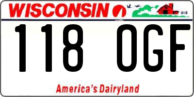 WI license plate 118OGF