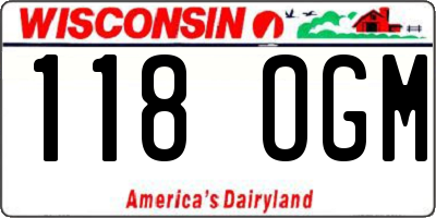WI license plate 118OGM