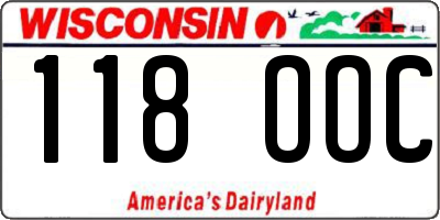 WI license plate 118OOC