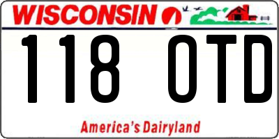 WI license plate 118OTD
