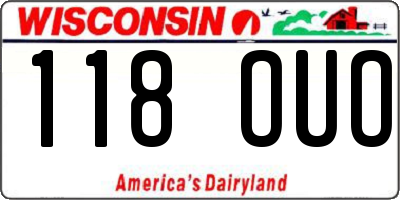 WI license plate 118OUO