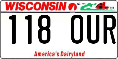 WI license plate 118OUR