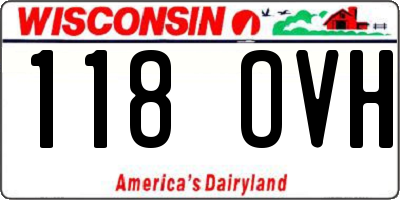 WI license plate 118OVH