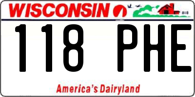 WI license plate 118PHE