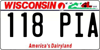WI license plate 118PIA