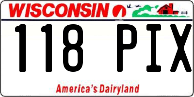 WI license plate 118PIX