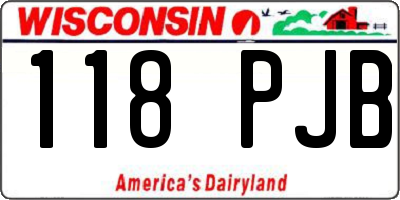 WI license plate 118PJB