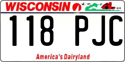 WI license plate 118PJC