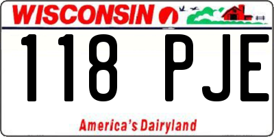 WI license plate 118PJE