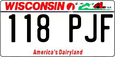 WI license plate 118PJF