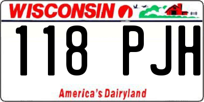 WI license plate 118PJH
