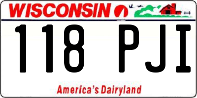 WI license plate 118PJI