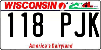WI license plate 118PJK
