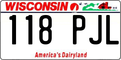 WI license plate 118PJL