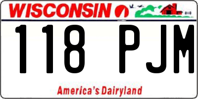 WI license plate 118PJM
