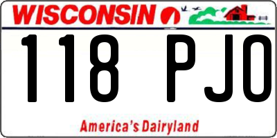 WI license plate 118PJO