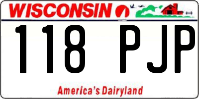WI license plate 118PJP