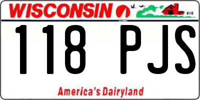 WI license plate 118PJS
