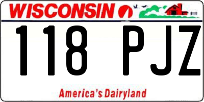WI license plate 118PJZ