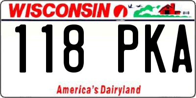 WI license plate 118PKA