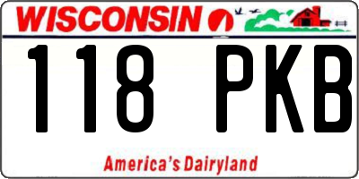 WI license plate 118PKB