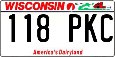 WI license plate 118PKC
