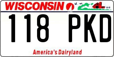 WI license plate 118PKD