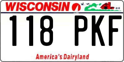 WI license plate 118PKF