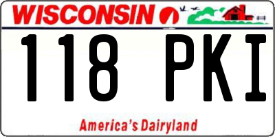 WI license plate 118PKI