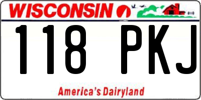 WI license plate 118PKJ