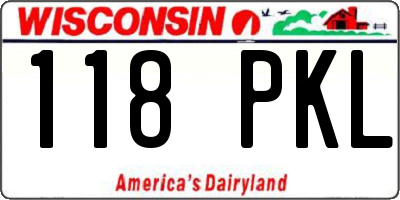 WI license plate 118PKL