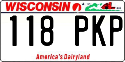 WI license plate 118PKP