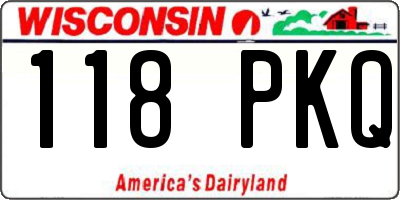 WI license plate 118PKQ