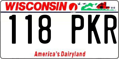 WI license plate 118PKR