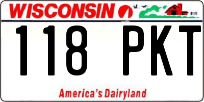 WI license plate 118PKT