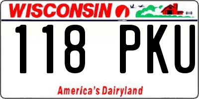 WI license plate 118PKU